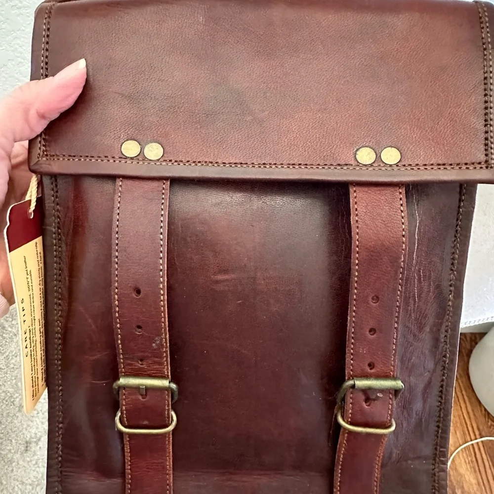 Rustic Town brown leather crossbody satchel bag purse‎ handbag NWT